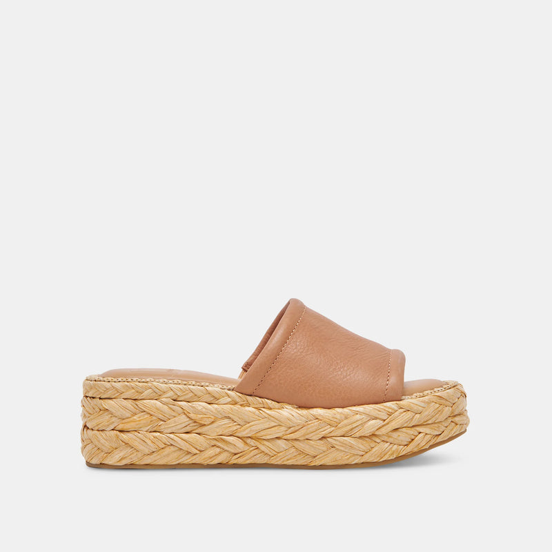 Dolce Vita Chavi slide espadrille sandals in honey tan leather