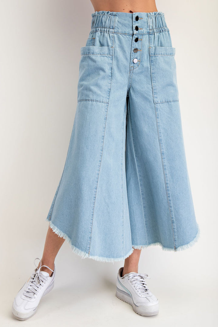 EASEL wide leg denim pants flowy