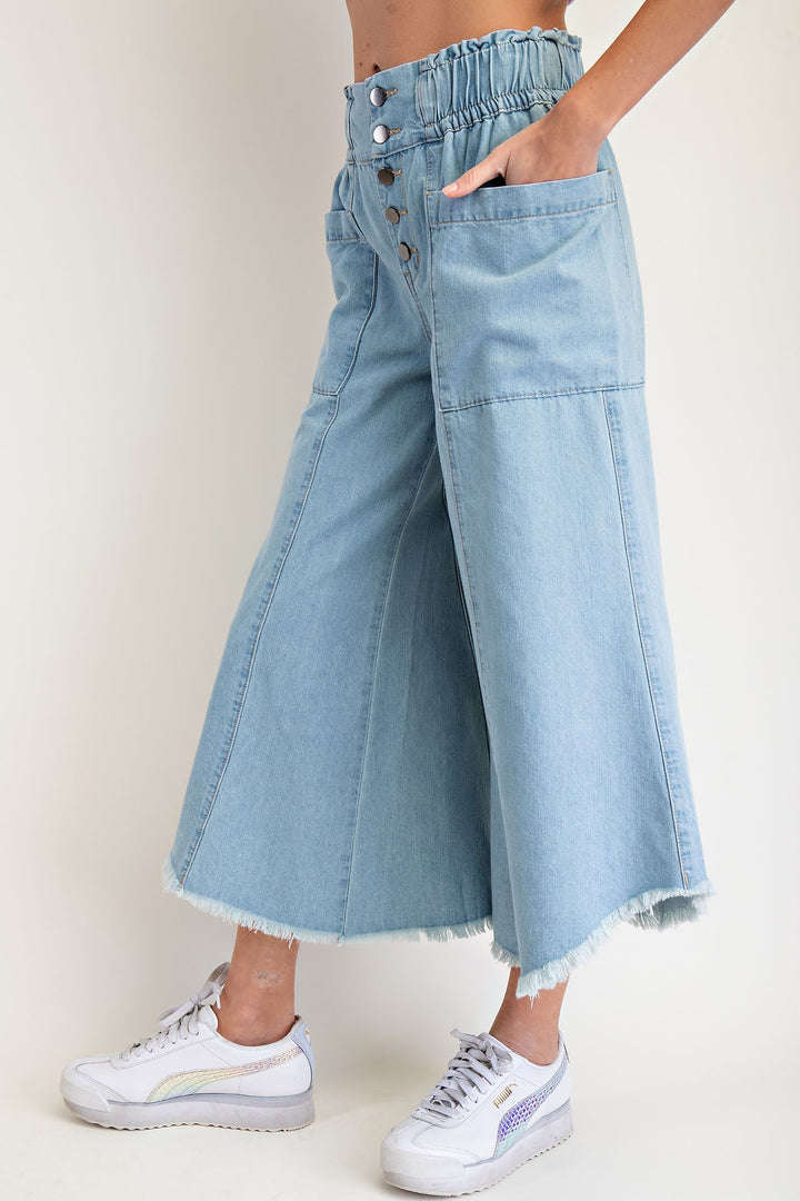EASEL wide leg denim pants flowy