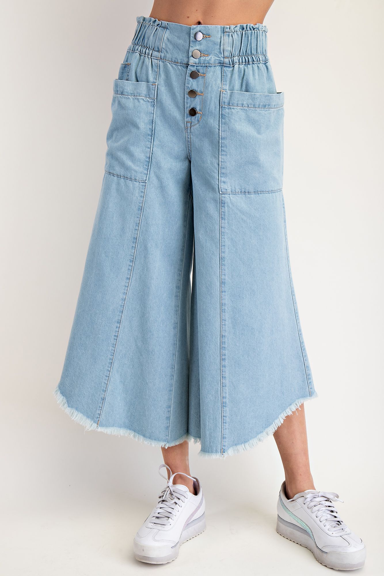 Easel Light Denim Wide Leg Pants – Purple Door Boutique