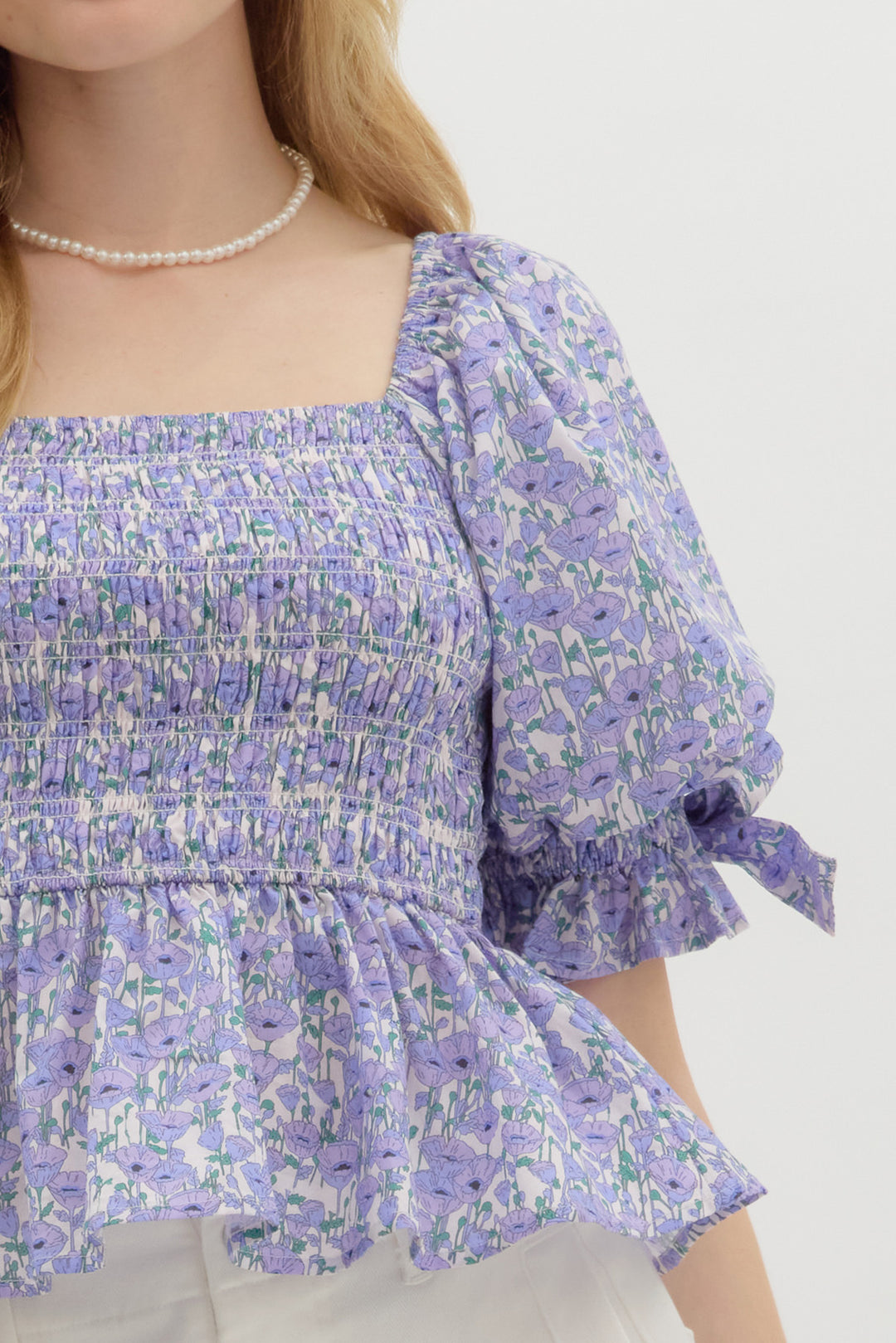Lavender Floral Smocked Peplum Top | Purple Door | Commerce GA Purple Door Boutique Lavender Floral Smocked Peplum Top | Purple Door | Commerce GA Purple Door Boutique