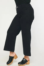 plus size wide leg denim pants