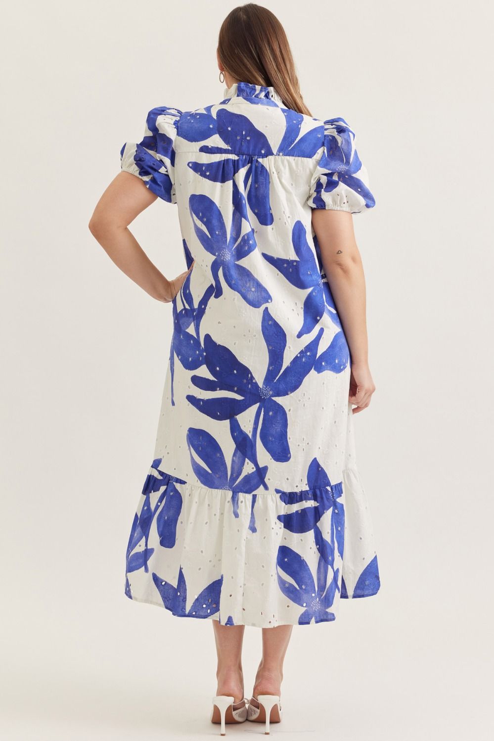 royal blue floral midi dress NURSING COLLECTION: It's Your Story Royal Blue Floral Midi Dress, X-Small - The Mint Julep Boutique