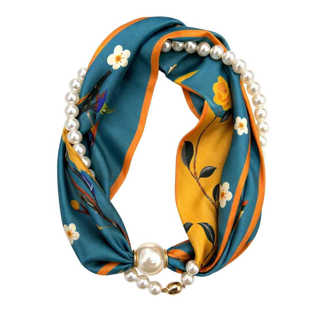 pearls and scarf statement necklace