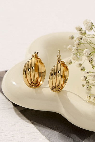 Gold Triple Hoop Earrings
