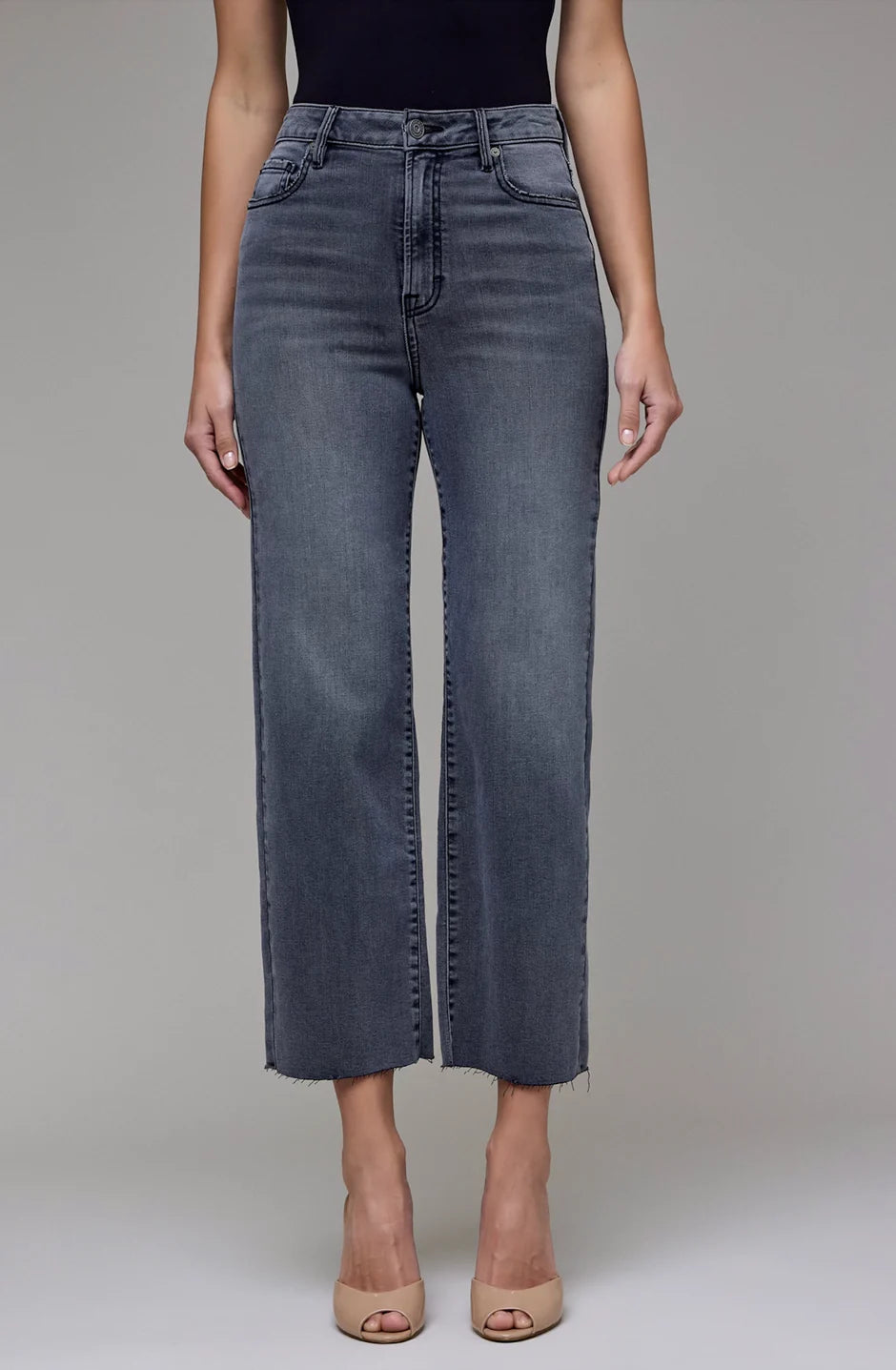 Hidden Jeans Tracey high rise straight leg jeans in washed grey