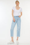 Kan Can High Rise Distress Straight Fit Jeans