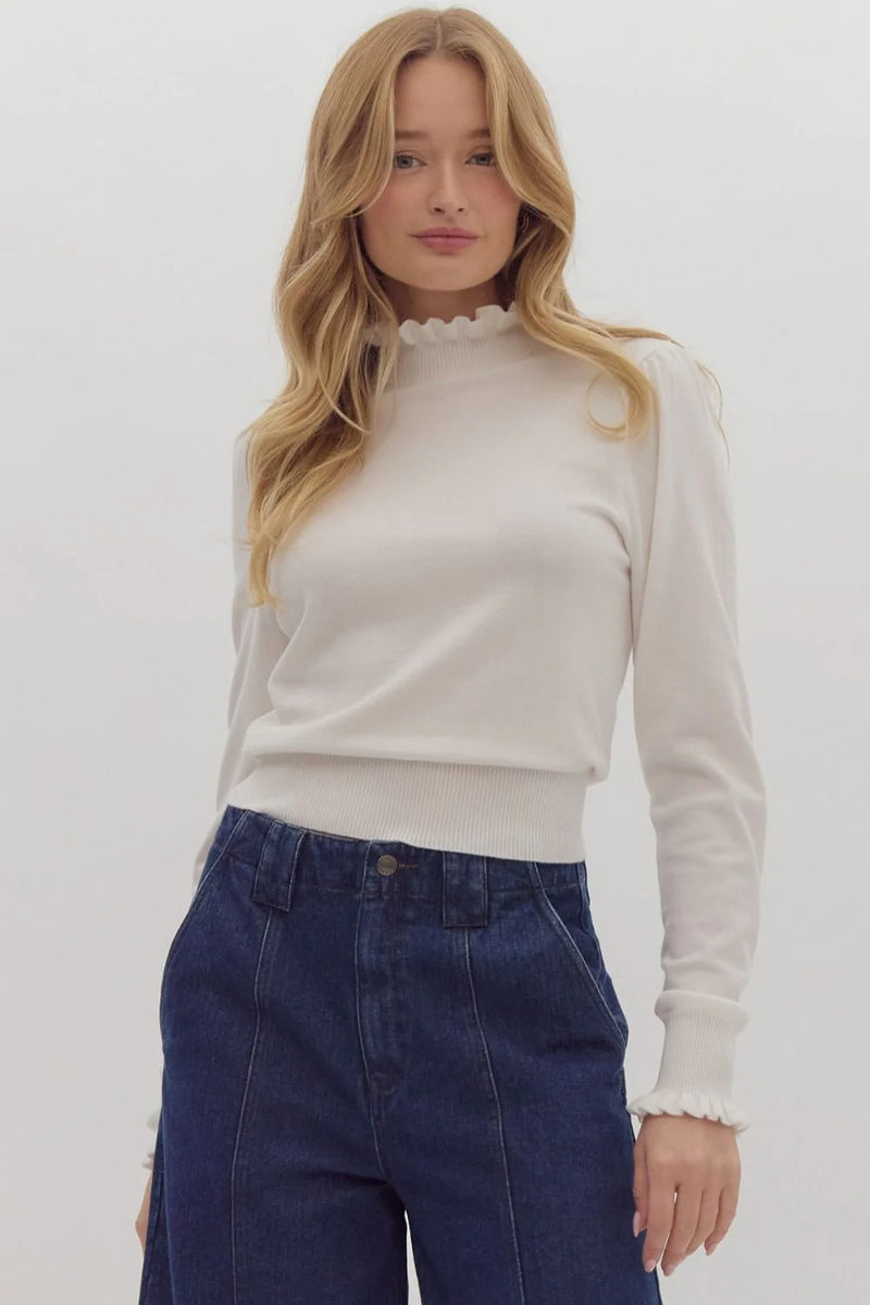 Delicate Darling Cream Knit Top