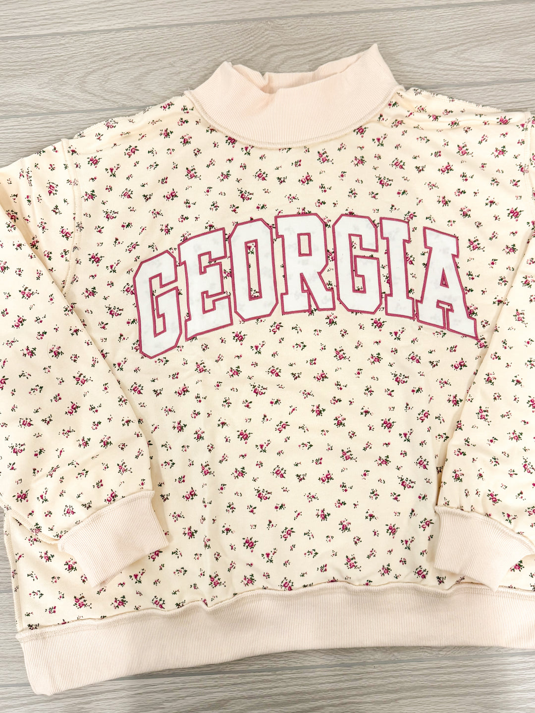 bucketlist Georgia floral mock neck oversized sweatshirt