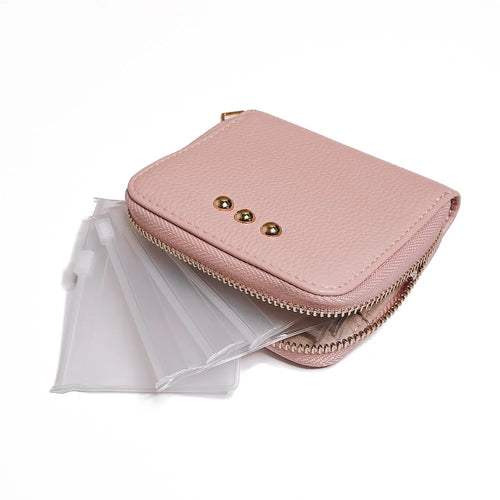 Wanderer small jewelry travel case in blush pink
