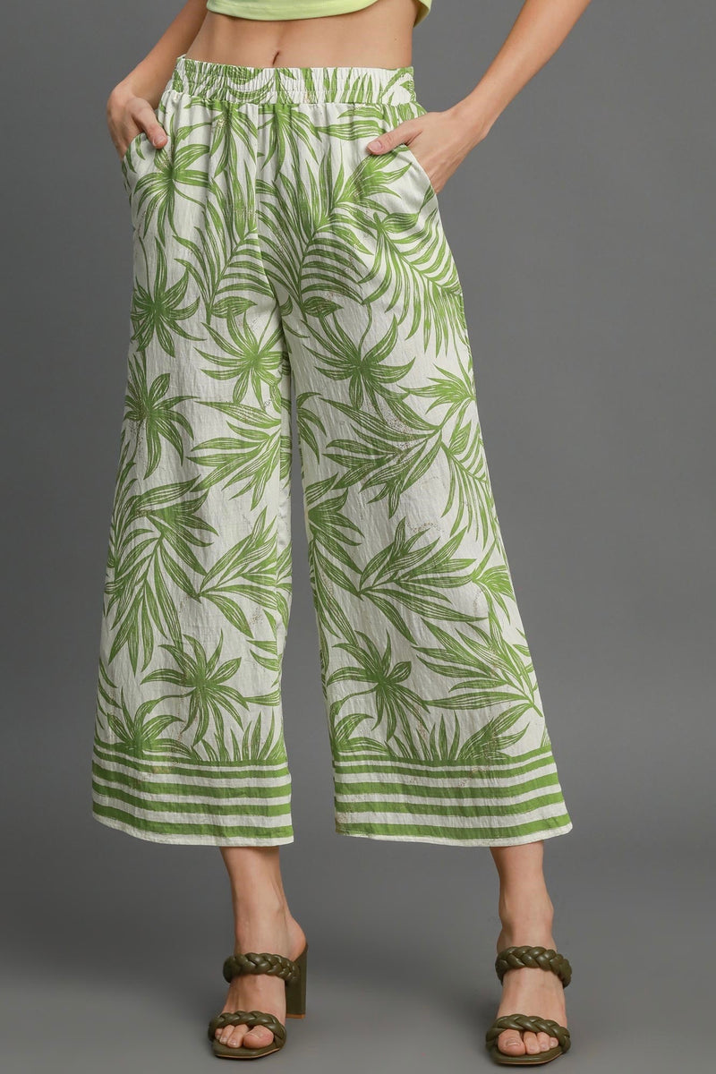 Palm Tree Paradise Cream Pants