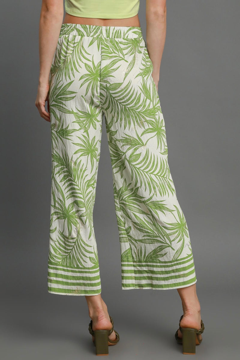 Palm Tree Paradise Cream Pants