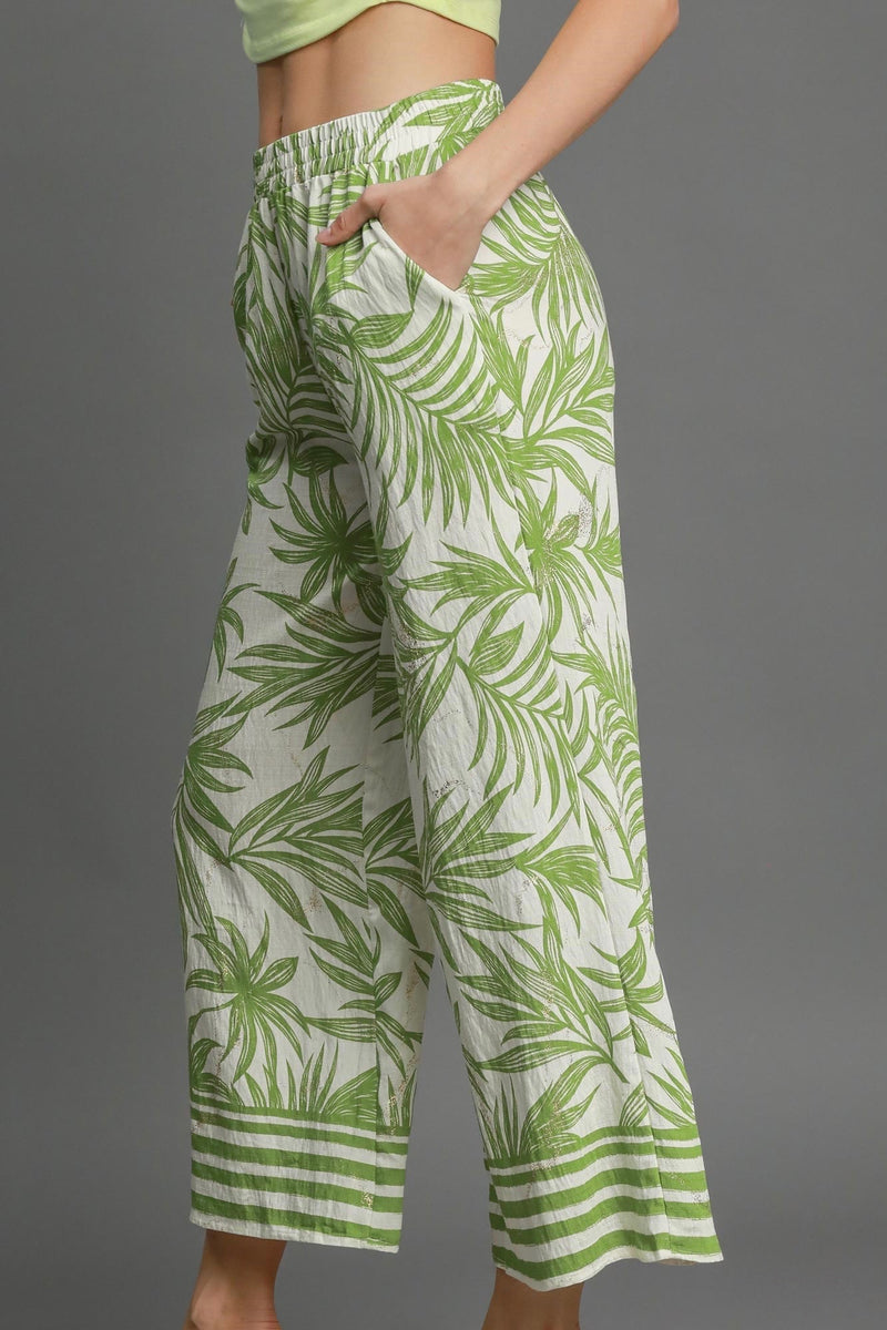 Palm Tree Paradise Cream Pants