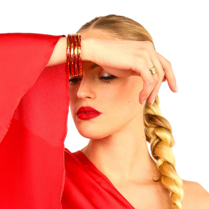 budha girl koi rouge red all weather bangles