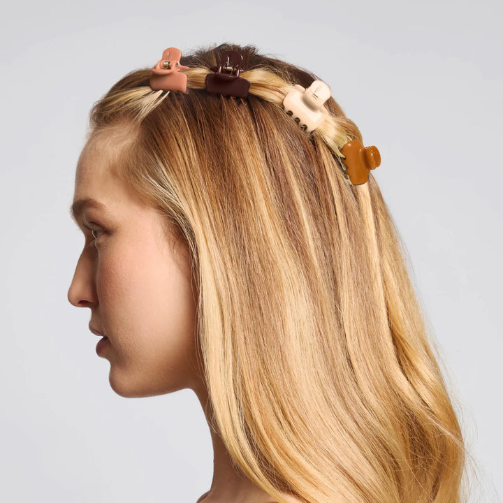 Women wearing Kitsch neutral Sedona mini hairclips