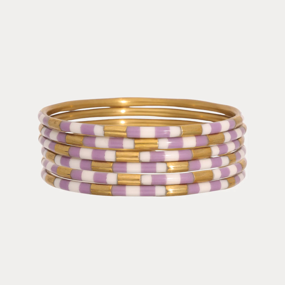 budha girl lilac white bangles