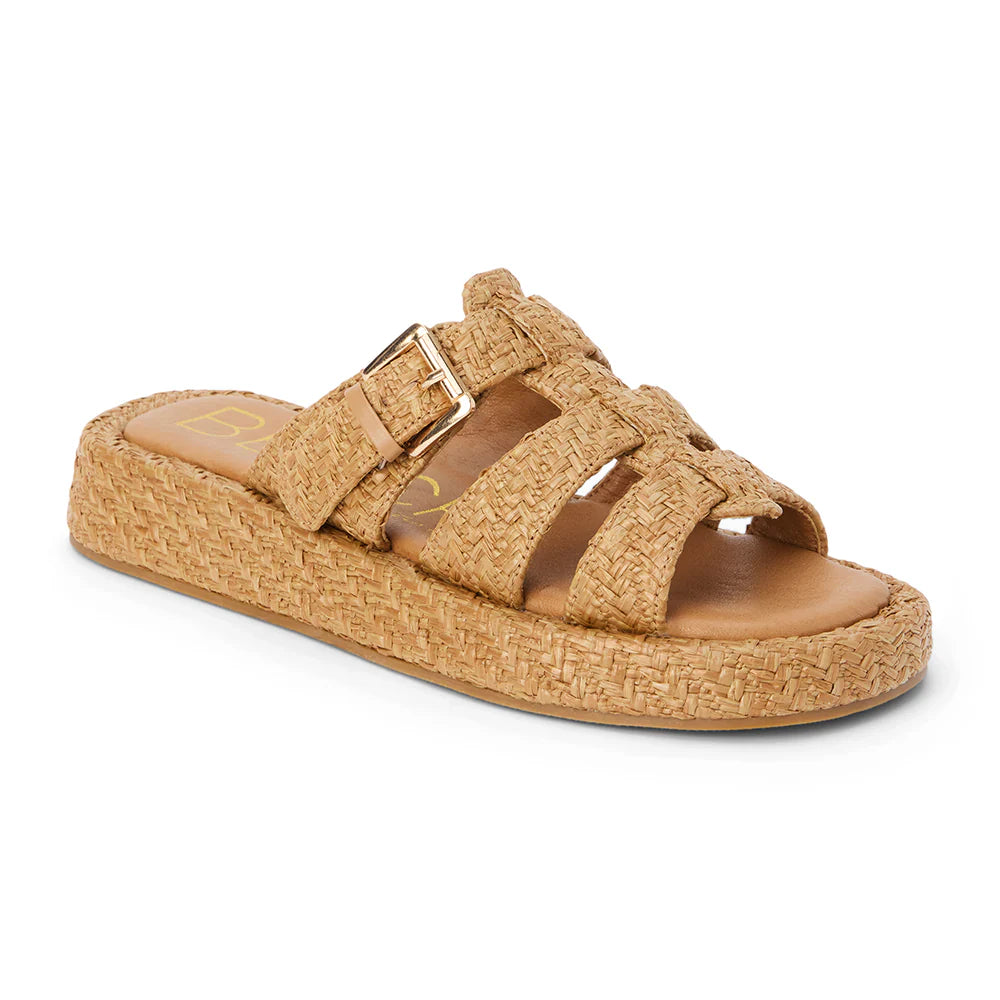 Women's Matisse raffia slide on cognac fisherman sandals