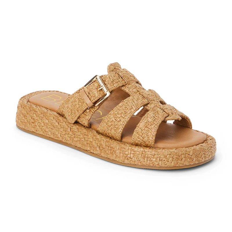 Women's Matisse raffia slide on cognac fisherman sandals