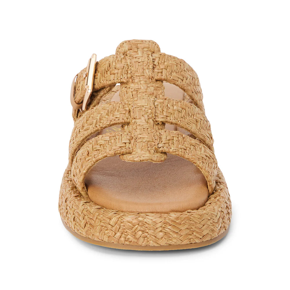 Women's Matisse raffia slide on cognac fisherman sandals
