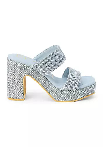 Matisse Gem Slate blue Raffia heels