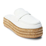 Matisse Wren Bone colored platform raffia mule