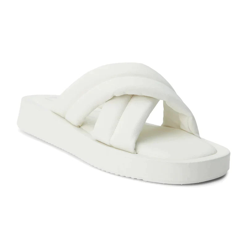 matisse beach piper white slide sandals