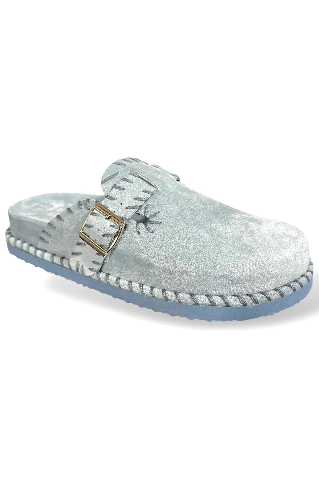 Matisse light blue faux suede slip on clog