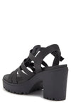 mia tira black lug heel sandals