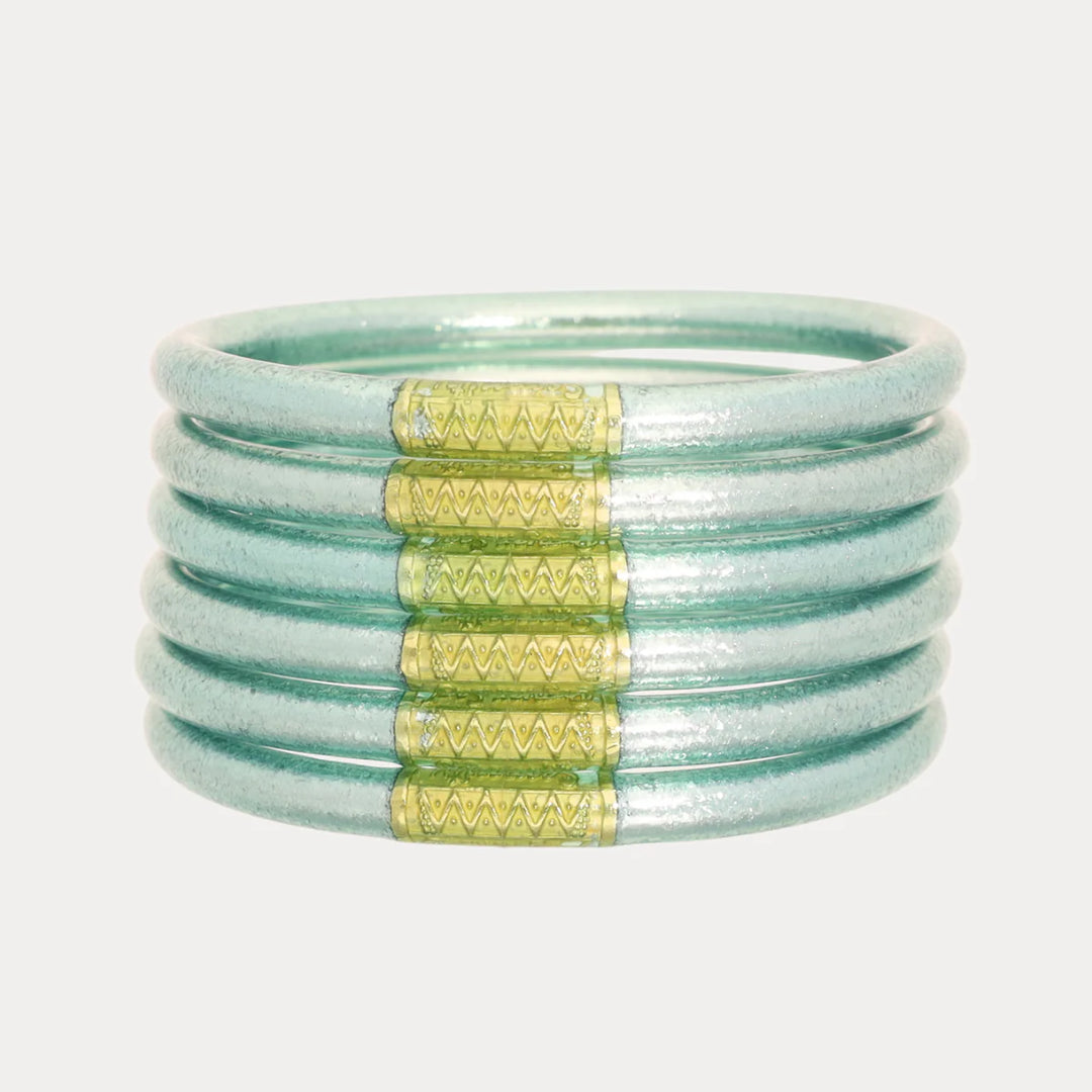 budha girl all weather mint green bangle bracelets