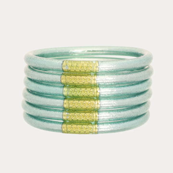 budha girl all weather mint green bangle bracelets