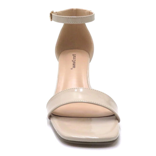 nude heel sandals low wedge