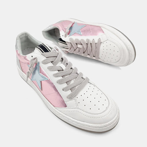 shu shop metallic pink star sneaker
