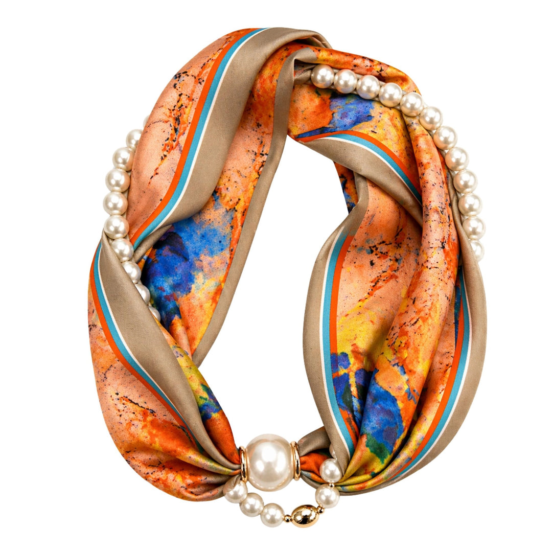 Art Deco and Pearls Scarf Necklace