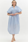 Women's plus size light blue textured midi dress