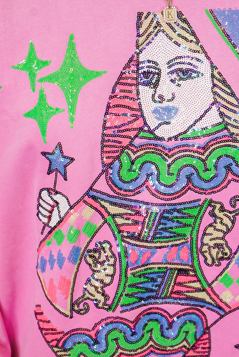 Queen of sparkles pink logo card t shirt dress