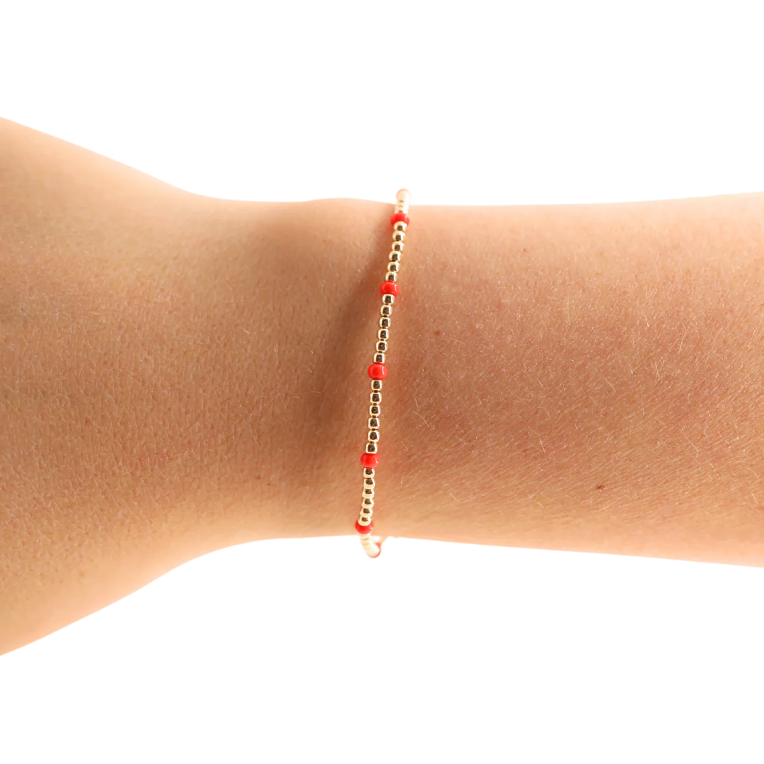 Beaded Blondes red dainty poppi bracelets