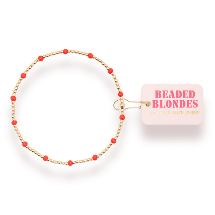 Beaded Blondes red dainty poppi bracelets
