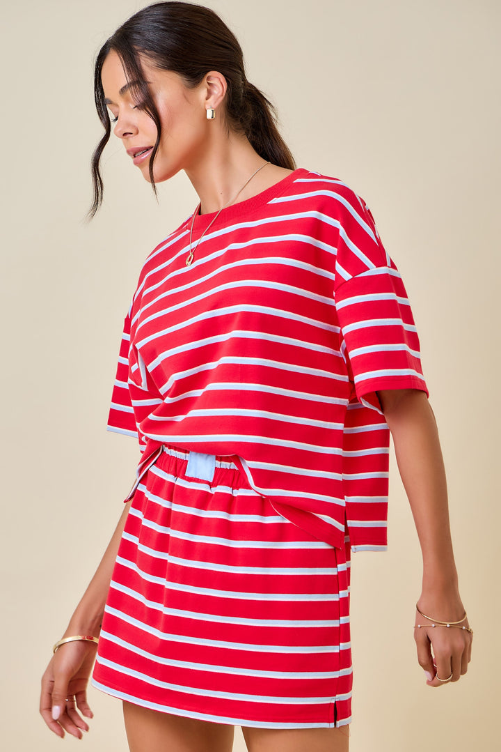 red white blue skirt set