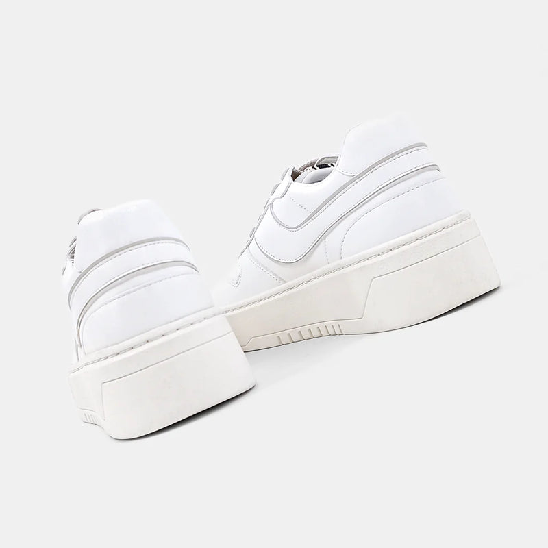 shu shop white satine platform sneakers