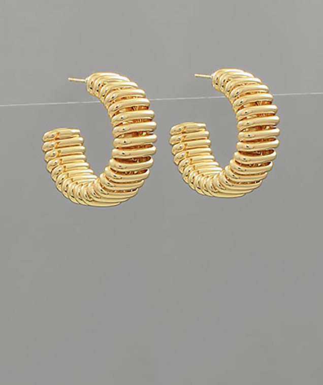 Omega Gold Hoop Earrings