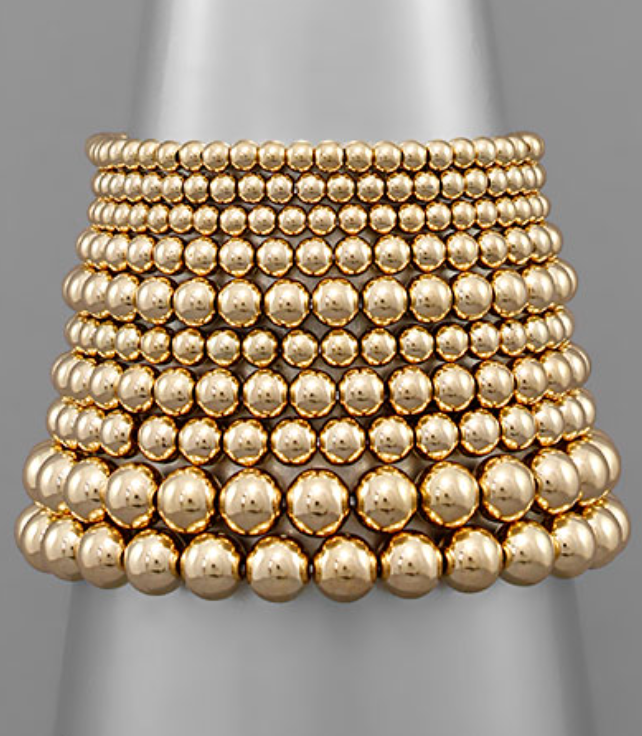 Gold beaded bracelet set