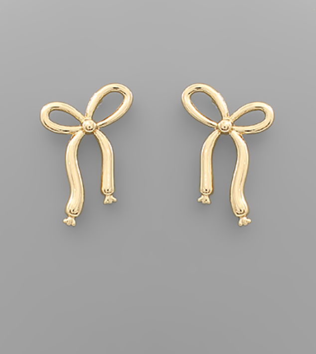 Gold bow earrings