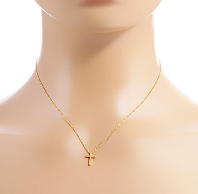gold cross necklace with dainty chain