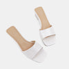 Shu shop Fergie pearl white with clear kitten heal sandals