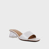 Shu shop Fergie pearl white with clear kitten heal sandals