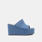 Shu shop Ilaria denim platform wedge sandals