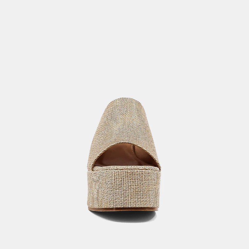 Shu Shop Ilaria gold woven wedge sandals