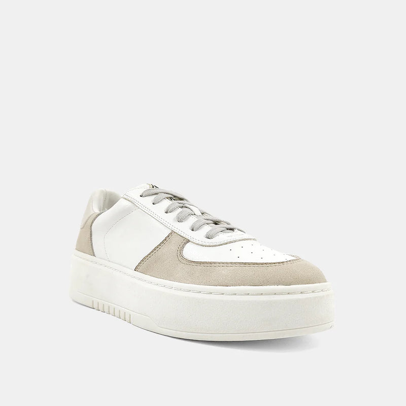 Shu shop white and taupe shirley platform sneakers