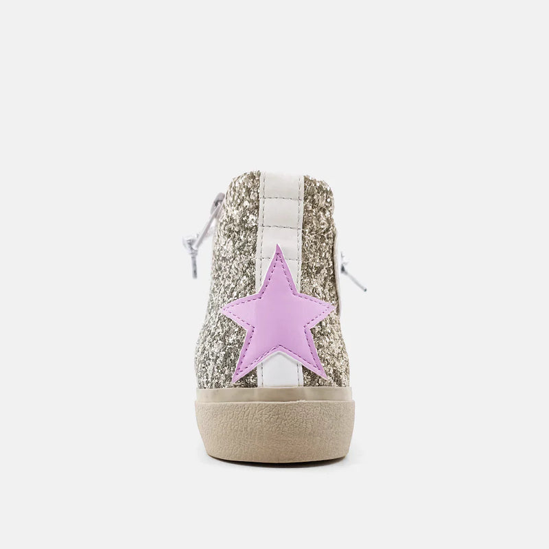 shu shop pearl glitter hi top sneaker