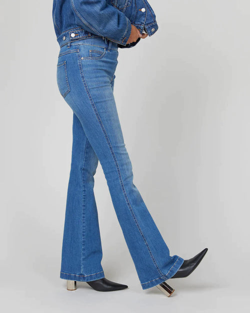 spanx denim flare jeans indigo 